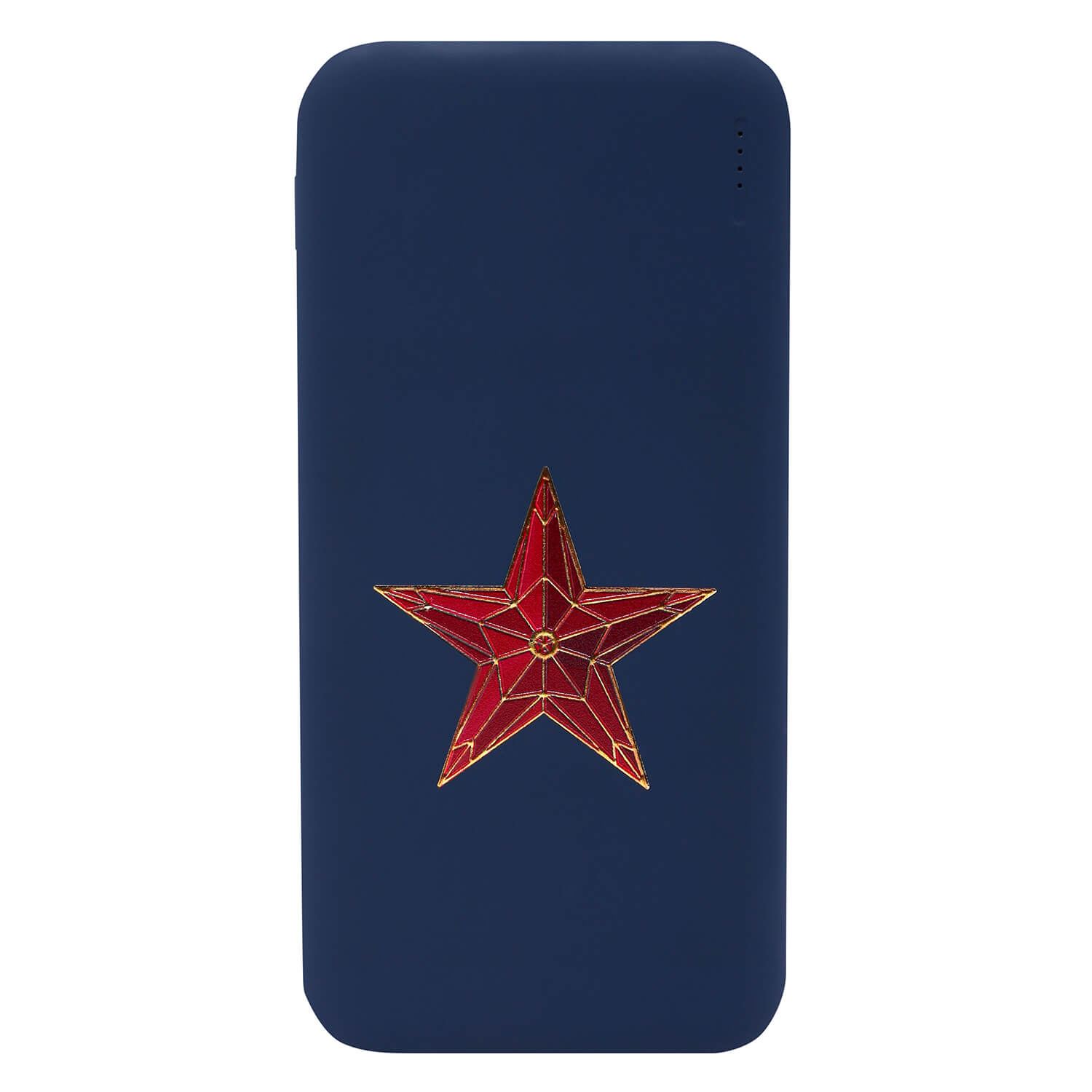 Внешний аккумулятор "Звезда" (пластик синий 72 × 150 × 13 мм. с рельефным изображением)