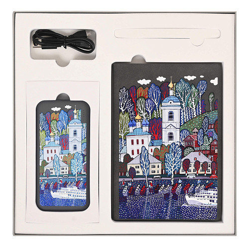 Ежедневник "Плес"  (с рельефным изображением серый) 