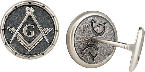 Запонки "Каменщики"  (серебро 925 пробы) 