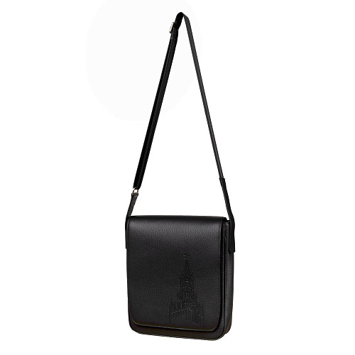 Сумка-планшет "Башни Кремля" (2468.00.О) (кожа черный  24х31х2 тиснение) 