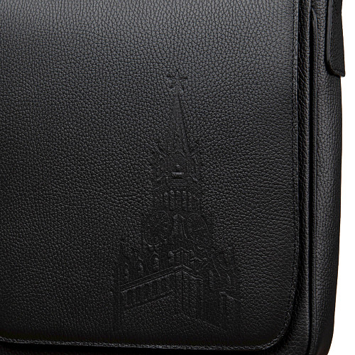 Сумка-планшет "Башни Кремля" (2468.00.О) (кожа черный  24х31х2 тиснение) 