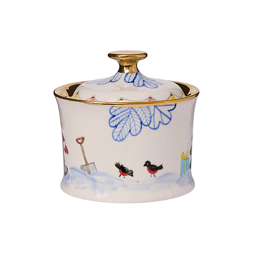 Шкатулка со свечой "Детская комната"  (керамика, зимняя, белая) 