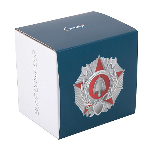 Чайная кружка "Мужество" (фарфор, белый) 