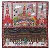 Платок "Красная площадь" (шелк 100% черный красный 120х120) 