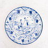 Тарелка "Авангард" (керамика, бело- синяя, 25см.) 