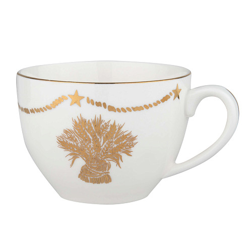 Сервиз "Пшеница" (чайник и 2 чайные пары, фарфор, белый) 