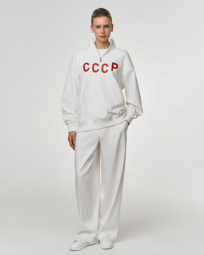 Олимпийка "СССР" (хлопок 100%, белый M/L) 