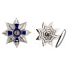 Запонки "Звезда храбрости"  (золото 585 пробы/2рубин, кр.1,5, 0,02ct,) 
