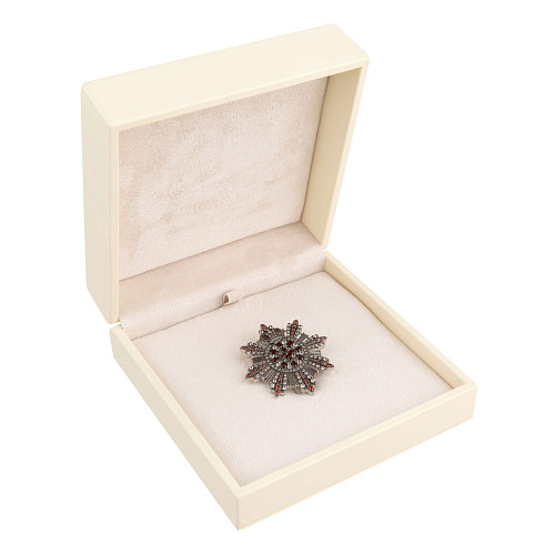 Брошь "Орден Святой Анны" топаз, гранат 