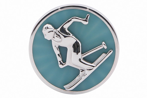 Запонки "Горнолыжник"  эмаль 