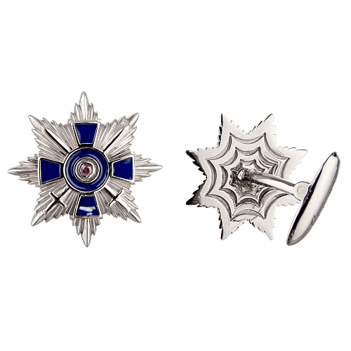 Запонки "Звезда храбрости" эмаль, рубин 