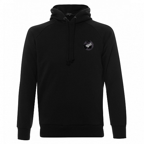 Толстовка с капюшоном "Герб союза" (хлопок 70% полиэстер 30% черный S) 