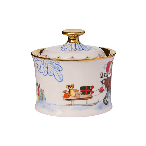 Шкатулка со свечой "Детская комната"  (керамика, зимняя, белая) 