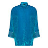 Рубашка "Византийский бестиарий" (бирюзовый 44 гладкий бархат поливискоза, вискоза) 