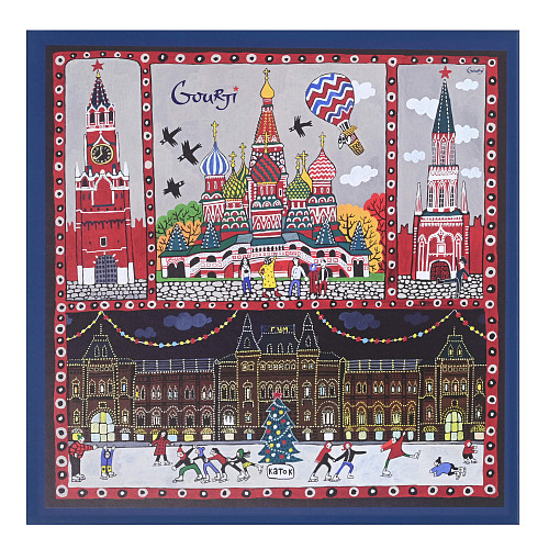 Термобутылка "Красная площадь" (TM.211033.030.REDS) (сталь синий красный с рельефным изображением) 