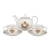 Сервиз "Пшеница" (чайник и 2 чайные пары, фарфор, белый) 