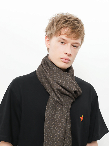 Шарф "Звезды" (шерсть 100% графитовый 40x195) 
