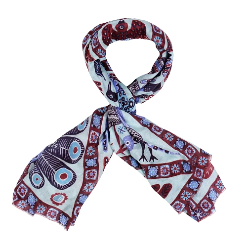 Платок "Небеса" (модал 90% кашемир 10% голубой 140х140) 