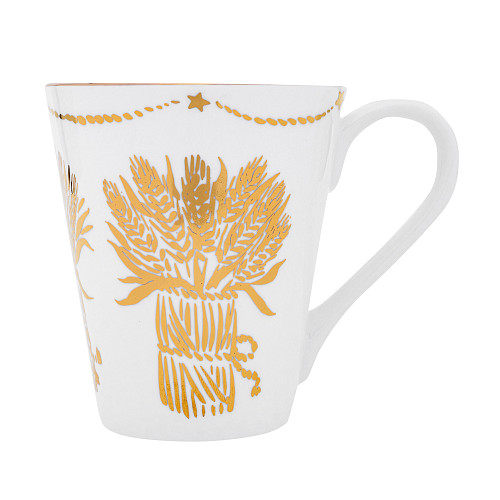 Чайная кружка "Пшеница" (фарфор белый) 