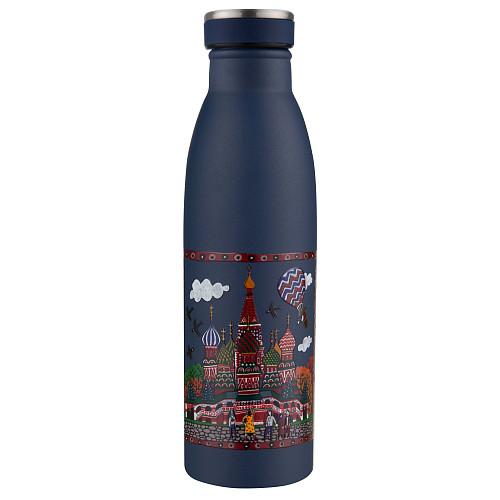 Термобутылка "Красная площадь" (TM.211033.030.REDS) (сталь синий красный с рельефным изображением) 