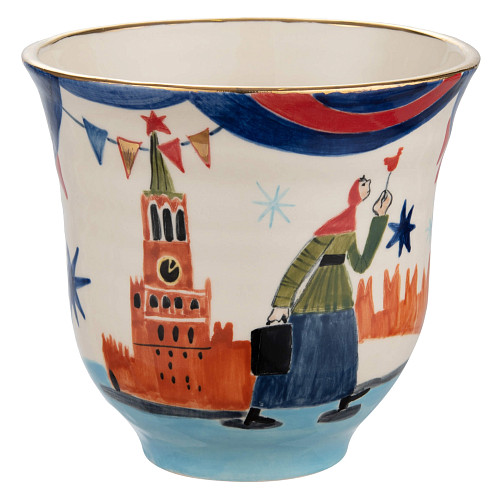 Чайная пара "Праздничные гуляния" (керамика, цветной ) 