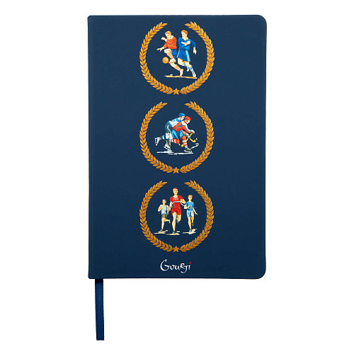 Подарочный набор "Спортсмены" (аккумулятор, ежедневник и ручка синий) 