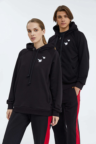 Толстовка на молнии "Башни Кремля" (хлопок 70% полиэстер 30% черный XL) 