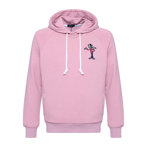 Толстовка с капюшоном "Ну, погоди" (хлопок 70% полиэстер 30% розовый L) 