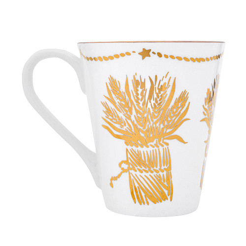 Чайная кружка "Пшеница" (фарфор белый) 