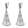 Серьги "Башня" длинные (серебро 925 пробы, фианиты 244 шт - 0,47 гр) 