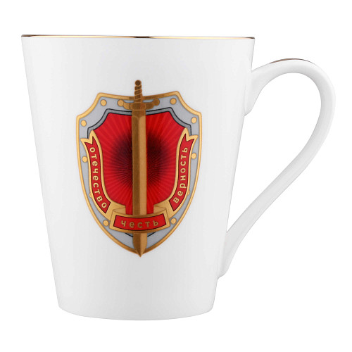 Чайная кружка "Щит и меч" (керамика белый) 