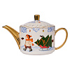 Чайник "Детская комната" (керамика, зимний, белый) 