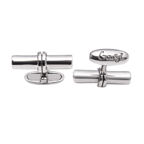 Запонки "Труба" родий 