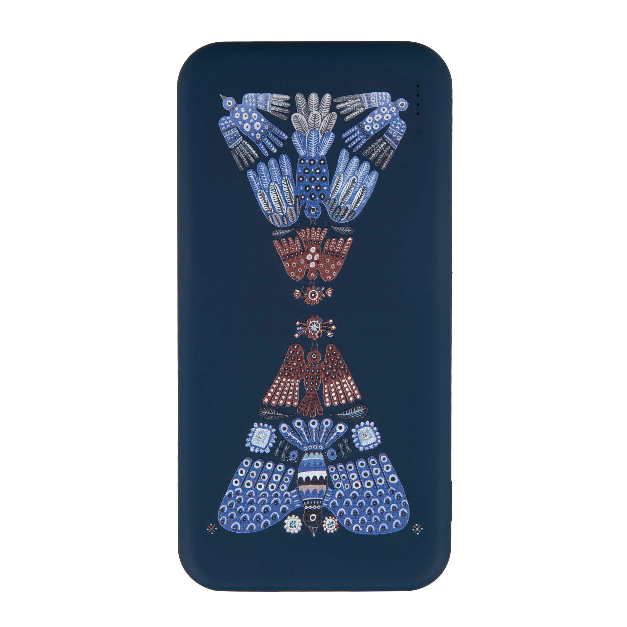 Внешний аккумулятор "Небеса" (арт. 32116.030 пластик синий 72 × 150 × 13 мм. с рельефным изображением)