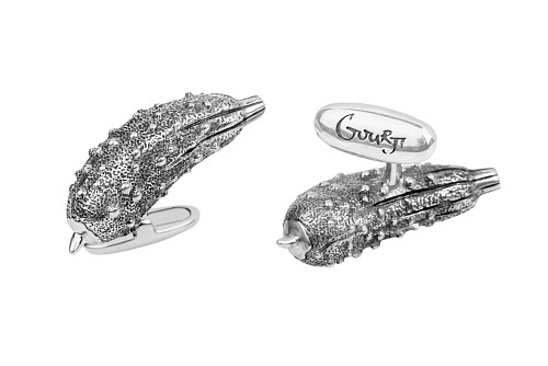 Запонки "Огурец" чернение 