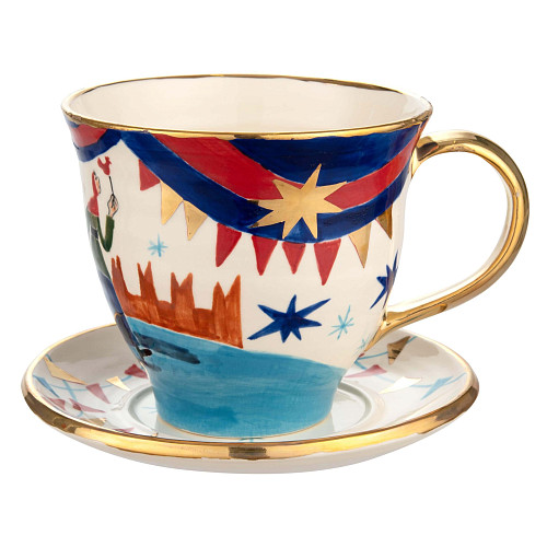 Сервиз "Праздничные гуляния"  (керамика белый 9 предметов) 