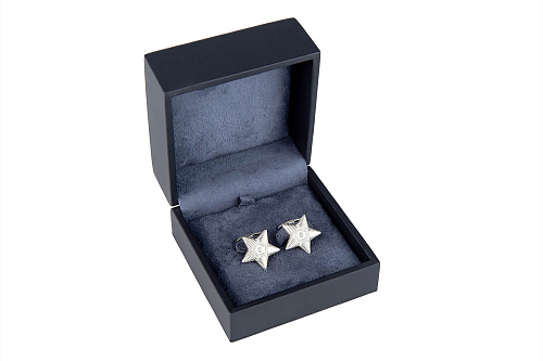 Запонки "Звезда" фианиты 