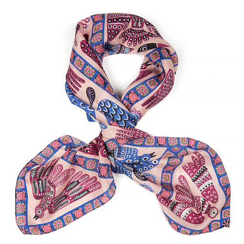 Платок "Небеса" (шелк 100% розовый 120х120) 