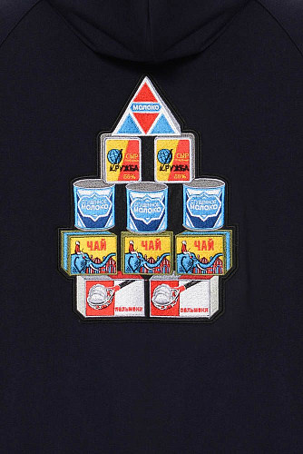 Толстовка с капюшоном "Про-питание" (хлопок 70% полиэстер 30% черный S) 