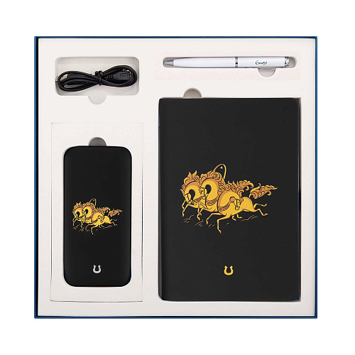 Подарочный набор "Русская тройка" (аккумулятор, ежедневник и ручка) 