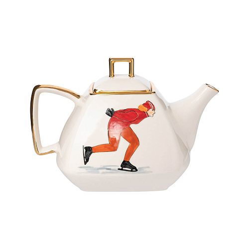 Чайник "Спорт и здоровье" (керамика белый ) 