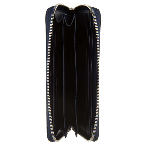 Портмоне на молнии "Классика"  (кожа синий) 