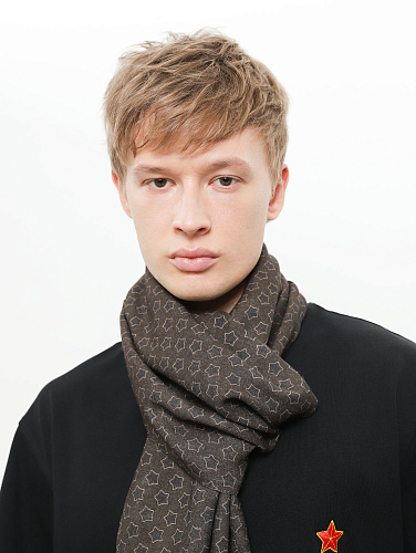 Шарф "Звезды" (шерсть 100% графитовый 40x195) 