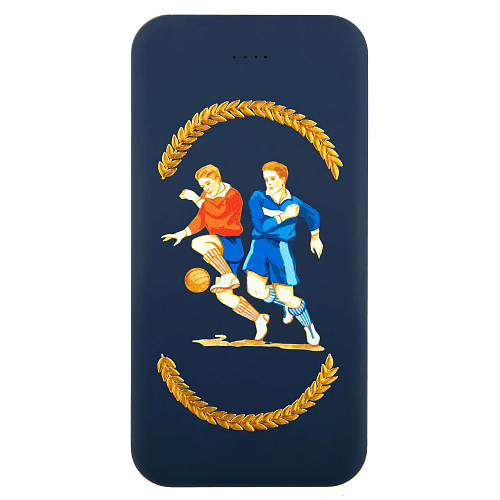 Подарочный набор "Спортсмены" (аккумулятор, ежедневник и ручка синий) 