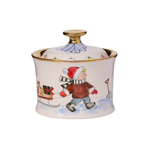 Шкатулка "Детская комната"  (керамика, зимняя белая) 