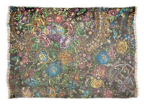 Шаль "Мелки" (модал 90% кашемир 10% черный красный синий 140х180) 