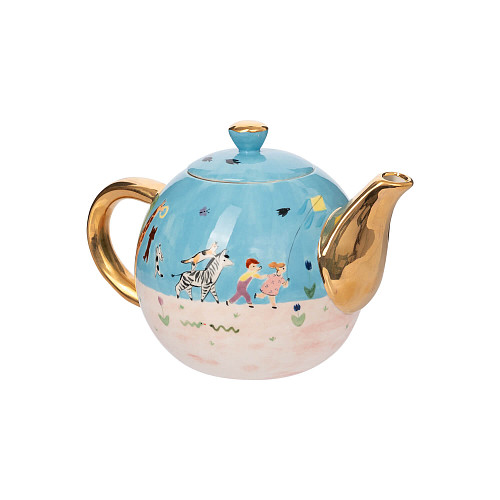 Чайник "Фантазёры" (керамика, голубой) 