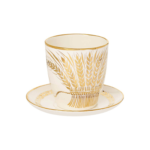 Чайная пара "Пшеница" (керамика белый) 