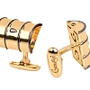 Запонки "Баррель" позолота 