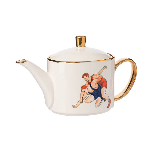 Чайник "Спорт и здоровье" (керамика белый ) 